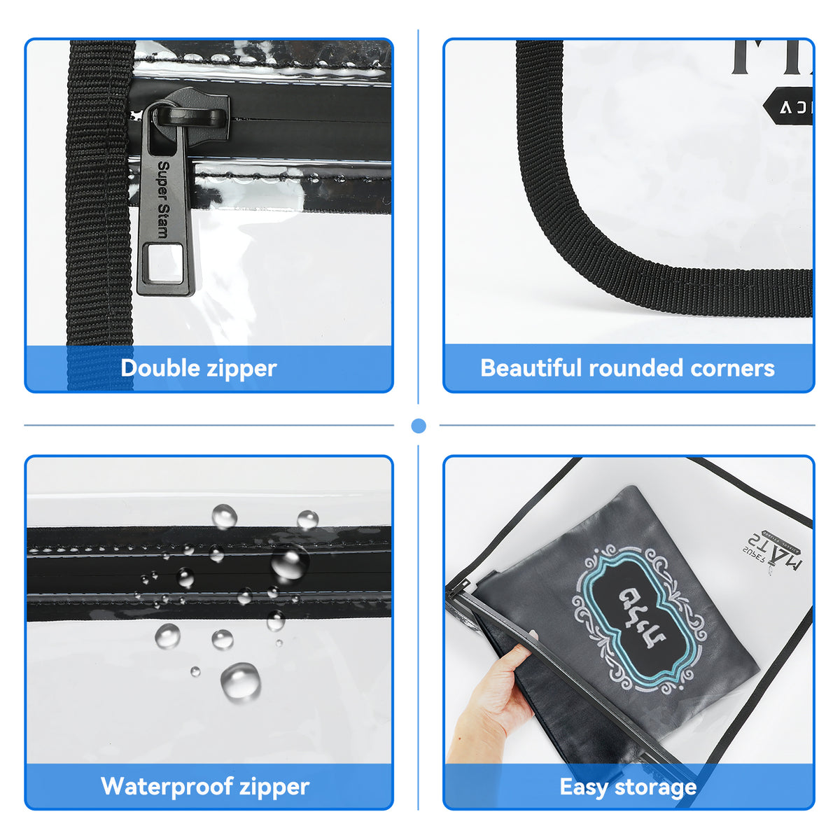 SUPER STAM Tallit tallis and Tefillin PVC High Quality waterproof protection For Tallit and Tefillin bag Black Round fabric AND round corners