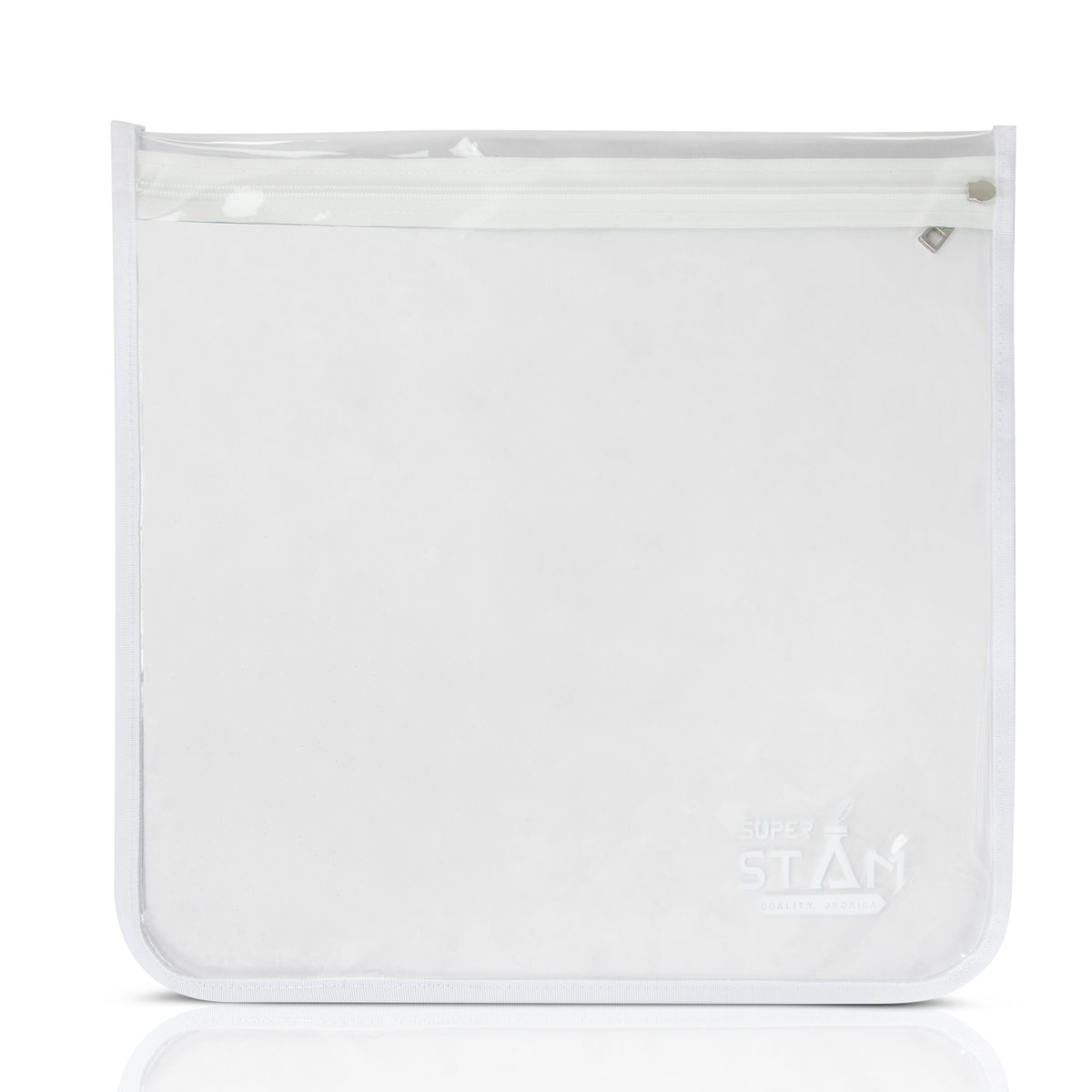 SUPER STAM Tallit tallis and Tefillin PVC High Quality waterproof protection For Tallit and Tefillin bag WHITE Round fabric AND round corners