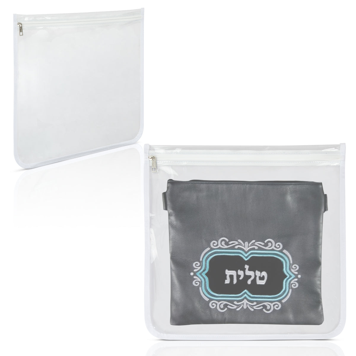 SUPER STAM Tallit tallis and Tefillin PVC High Quality waterproof protection For Tallit and Tefillin bag WHITE Round fabric AND round corners