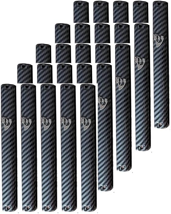 MEZUZAH CASE Plastic Silver shin Rectangle Shape Waterproof Rubber Cork .Lot of 25 pcs Carbon Fiber Black)