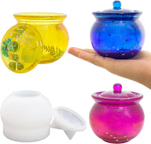 Load image into Gallery viewer, Silicone Round Jar Silicone Molds, Jar Resin Molds with Lid, Epoxy Molds for DIY Jewelry Storage Box,Candle Holder,Candy Container, Epoxy Resin Casting Craft Gifts