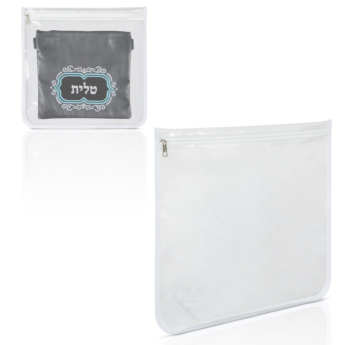 SUPER STAM Tallit tallis and Tefillin PVC High Quality waterproof protection For Tallit and Tefillin bag WHITE Round fabric AND round corners
