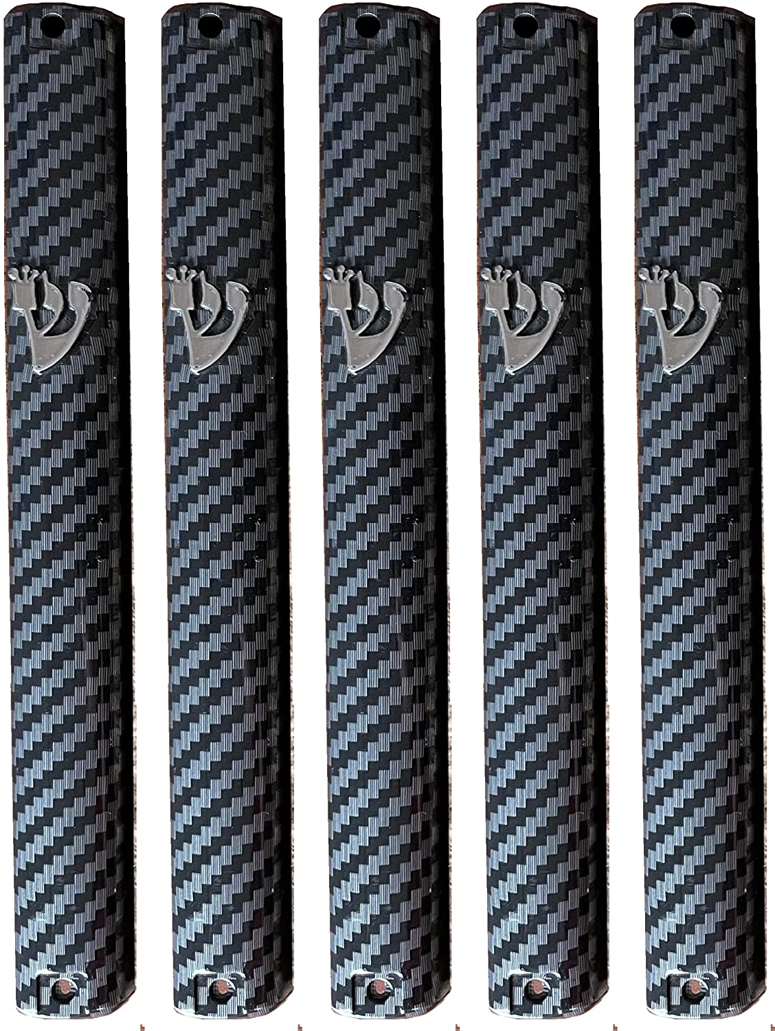 MEZUZAH CASE Plastic Silver shin Rectangle Shape Waterproof Rubber Cork .Lot of 25 pcs Carbon Fiber Black)