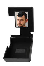 Load image into Gallery viewer, SUPER STAM Plastic For Lefty Tefillin Boxes Case BLACK AND SILVER FOR רש''י RASHI Or רבינו תם Rabbeinu Tam with SILVER Metal Plate on top set of 2 shel rosh and Shel Yad For Lefty sold in unit of 12 sets