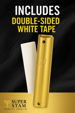 Load image into Gallery viewer, Aluminum MEZUZAH CASE Gold with Glossy Modern Shin Self Stick Waterproof Rubber Cork Sold in unit of 5 pcs