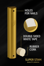 Load image into Gallery viewer, Aluminum MEZUZAH CASE Gold with Glossy Modern Shin Self Stick Waterproof Rubber Cork Sold in unit of 5 pcs