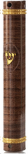 Load image into Gallery viewer, Plastic MEZUZAH CASE Brown Wood Color Semiround Gold shin Waterproof Rubber Cork 5 pcs