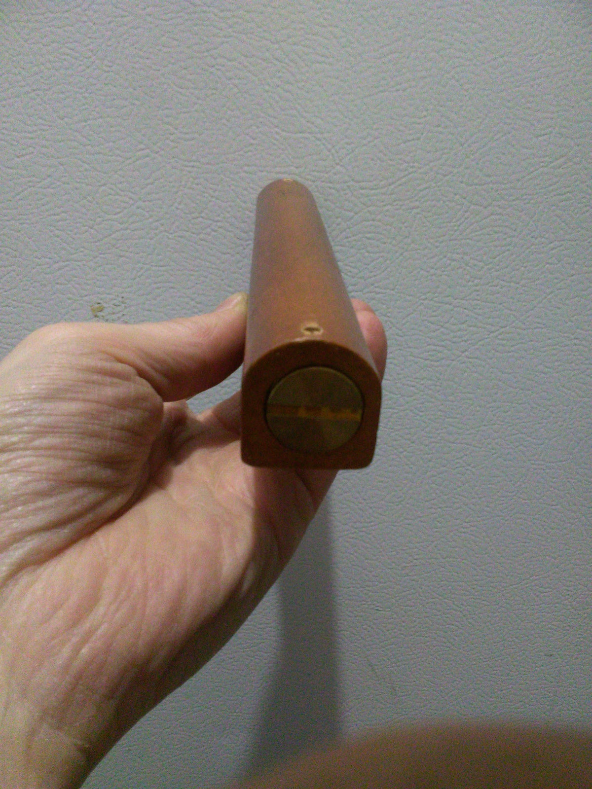 ART Judaica MEZUZAH 15 CM D.BROWN COLOR- SEMI ROUND