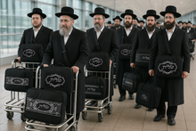 Load image into Gallery viewer, SUPER STAM Tallit and Tefillin Faux Leather Prayer Travel Tote Bag Rain Proof Carry Handle And shoulder strap Black Embroidery