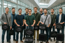 Load image into Gallery viewer, SUPER STAM Tallit and Tefillin Travel Soft carbon lined Rain Proof Tote Bag טלית ותפילין Carry Handle And shoulder strap 12x8x4.8 inches silver emroidered