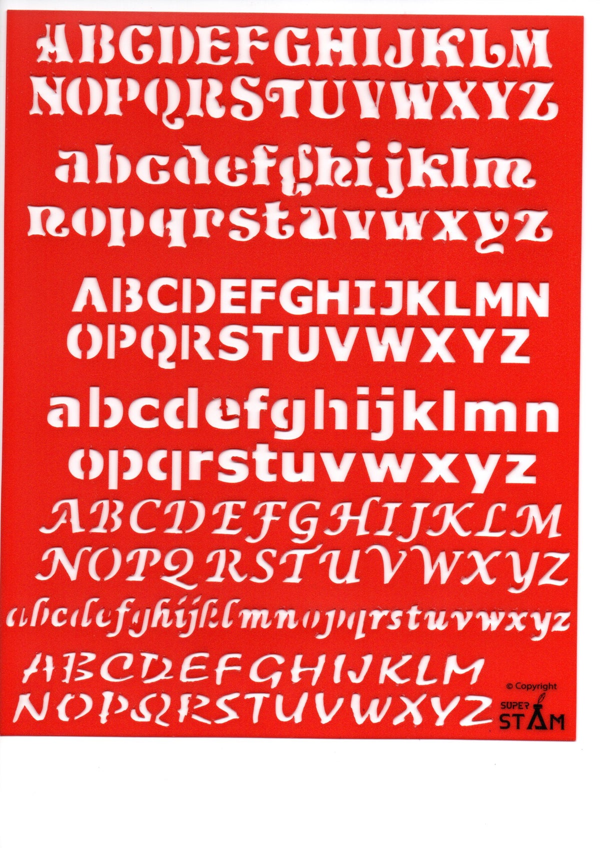 Plastic tracing Stencils Set for Children Alphabet and Number Drawing Painting Pretty Great Fonts for Yearbook (8x10 inches) 15 Pack (ABC Alphabet and Number) minimum order amount of 12 sets