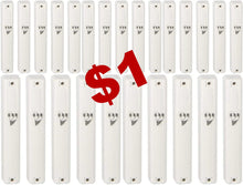 Load image into Gallery viewer, PLASTIC MEZUZAH CASE Rectangle Shape WHITE COLOR  Biger Silver shin waterproof Sold in unit of 25 pcs