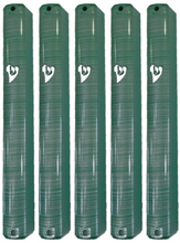 Load image into Gallery viewer, MEZUZAH CASE Plastic Rectangle Shape Silver shin Waterproof Rubber Cork lot of 5 (Green and Brushed Silver Sold in unit of 5 pcs