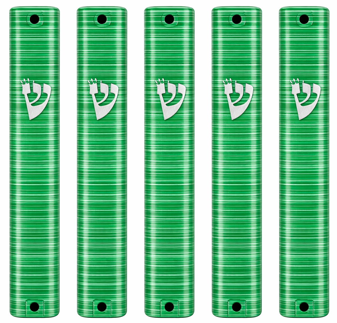 MEZUZAH CASE Plastic Rectangle Shape Silver shin Waterproof Rubber Cork lot of 5 (Green and Brushed Silver Sold in unit of 5 pcs