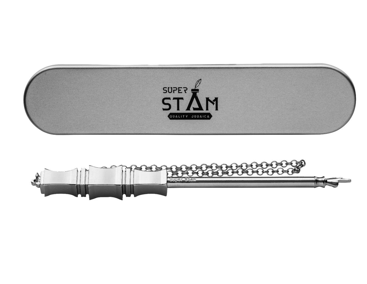Torah Book Pointer Yad Hand Pointer ..Silver Finish Great bar bat Mitzvah Gift with a 20cm Bead Charm in Metal Gift Box
