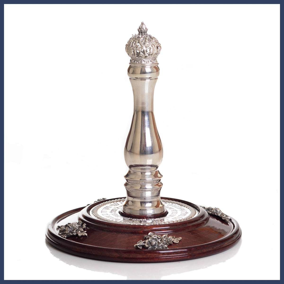 Wood & Silver Etzei Chaim Torah Rollers
