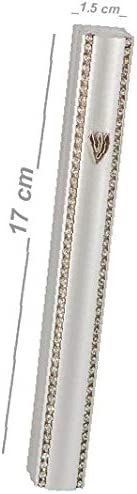 MEZUZAH CASE Holder Aluminum Matte Silver with Metal Chain Design lot of 5