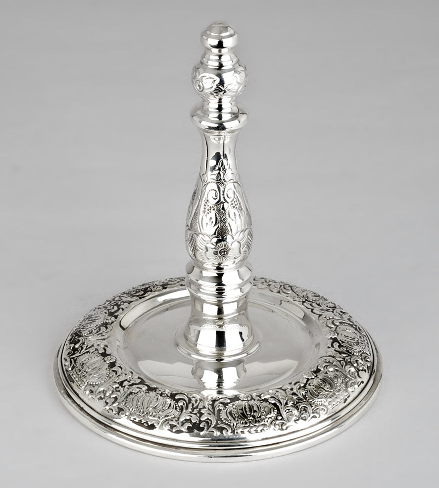 Sterling Silver Etz Chaim Torah Rollers Set Top And Bottom # 41-61