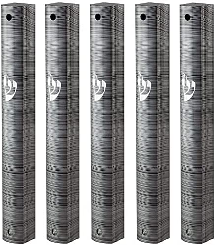 Aluminum MEZUZAH CASE Black and silver lines Waterproof Rubber Cork Silver shin Sold in unit of 5 pcs