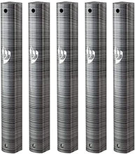 Load image into Gallery viewer, Aluminum MEZUZAH CASE  Black and silver lines  Waterproof Rubber Cork Silver shin Sold in unit of 5 pcs