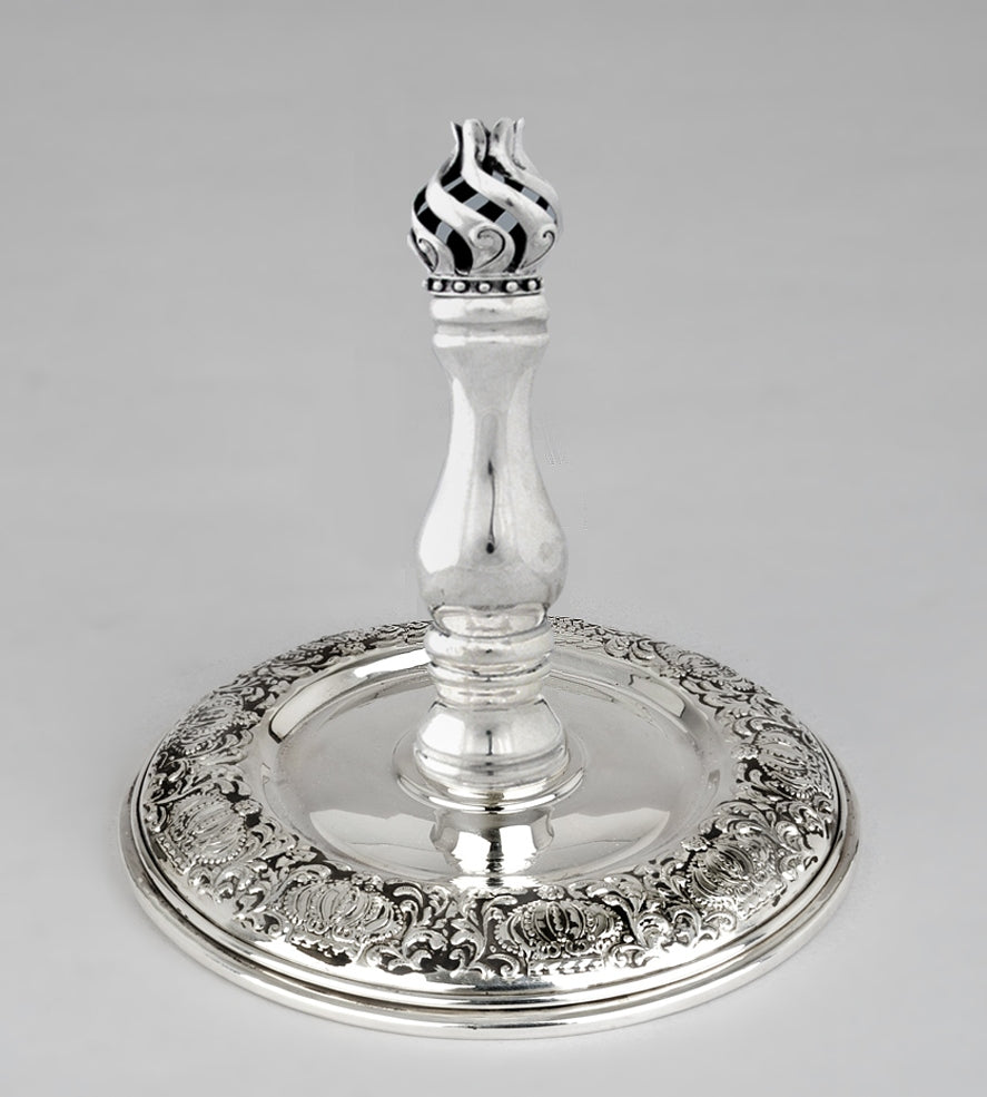 Sterling Silver Etz Chaim Torah Rollers Set Top And Bottom # 41-61