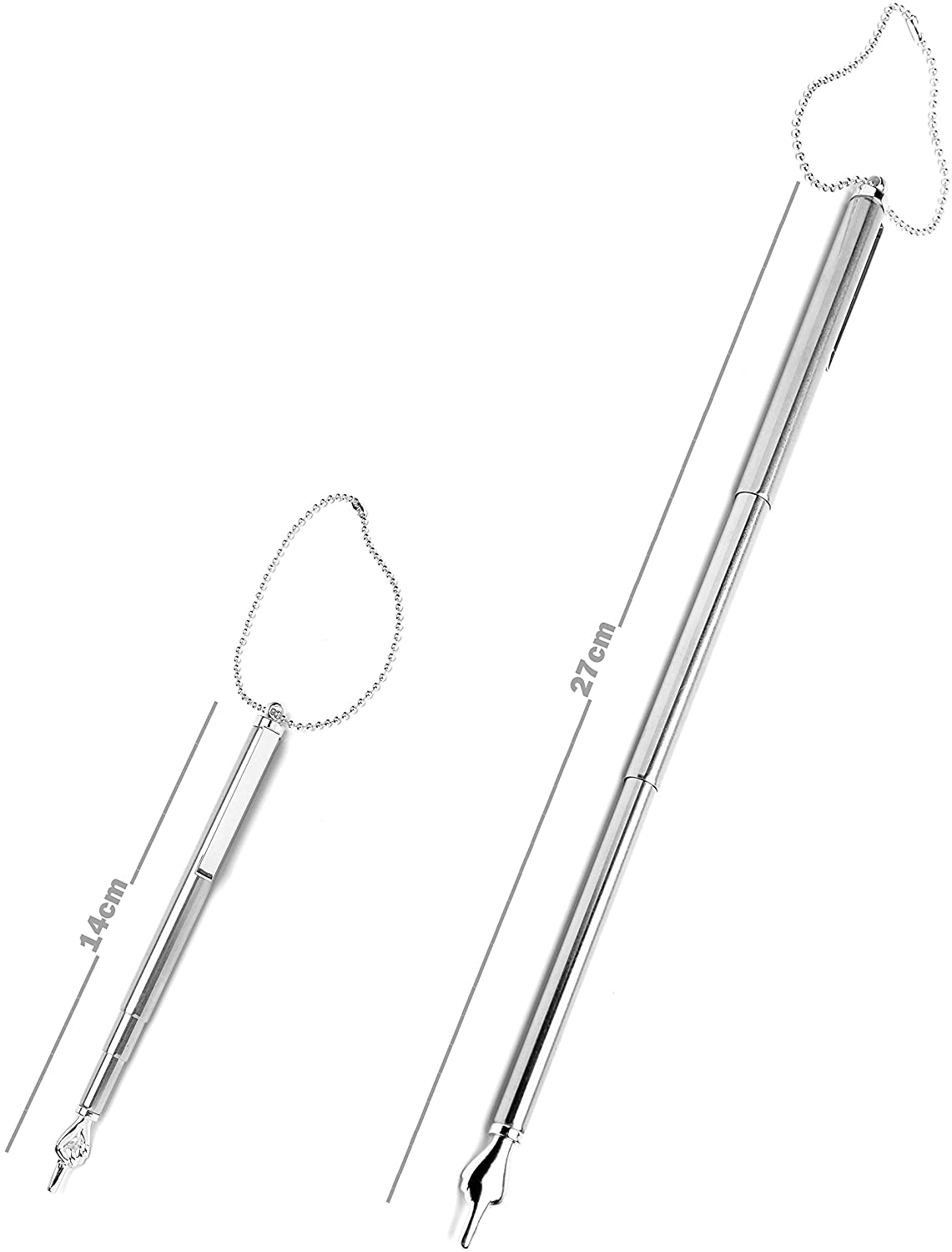Torah Book Scalable Extendable Hand Pointer with Pocket Clip 14 cm Scalable to 27 cm Plus Steel Bead Chain Great Bar Bat Mitzvah Gift