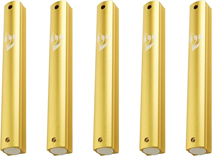 Aluminum MEZUZAH CASE GOLD Waterproof Rubber Cork Silver shin Sold in unit of 5 pcs