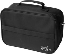 Load image into Gallery viewer, SUPER STAM Tallit and Tefillin Travel Soft carbon lined Rain Proof Tote Bag טלית ותפילין Carry Handle And shoulder strap 12x8x4.8 inches silver emroidered
