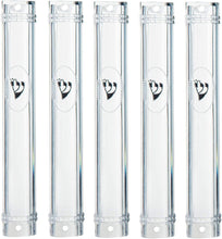 Load image into Gallery viewer, PLASTIC MEZUZAH CASE CLEAR Semiround  silver shin self Stick Waterproof Rubber Cork