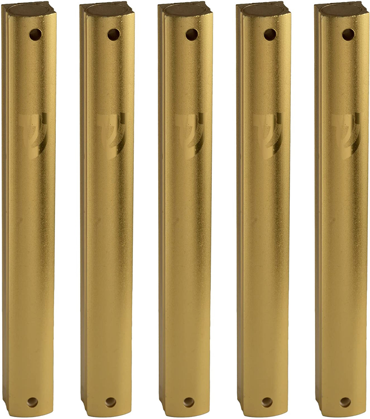 Aluminum MEZUZAH CASE Gold with Glossy Modern Shin Self Stick Waterproof Rubber Cork Sold in unit of 5 pcs