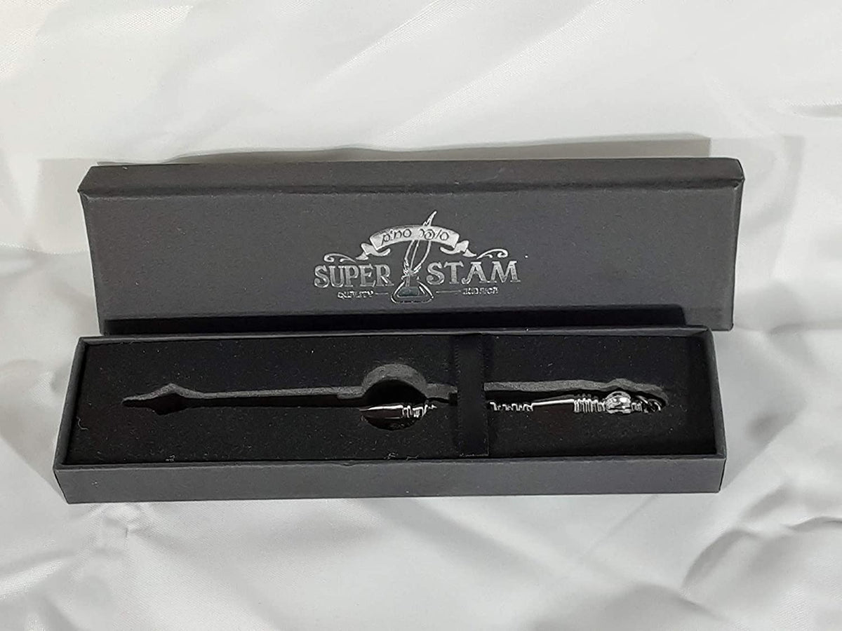 Torah/Book Pointer Yad Hand Pointer Silver Finish Great bar bat Mitzvah Gift with a 20cm Bead Charm in Gift Box
