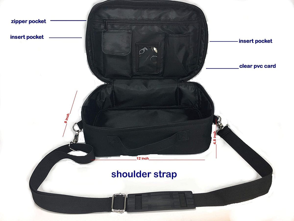 SUPER STAM Tallit and Tefillin Travel Soft carbon lined Rain Proof Tote Bag טלית ותפילין Carry Handle And shoulder strap 12x8x4.8 inches silver emroidered