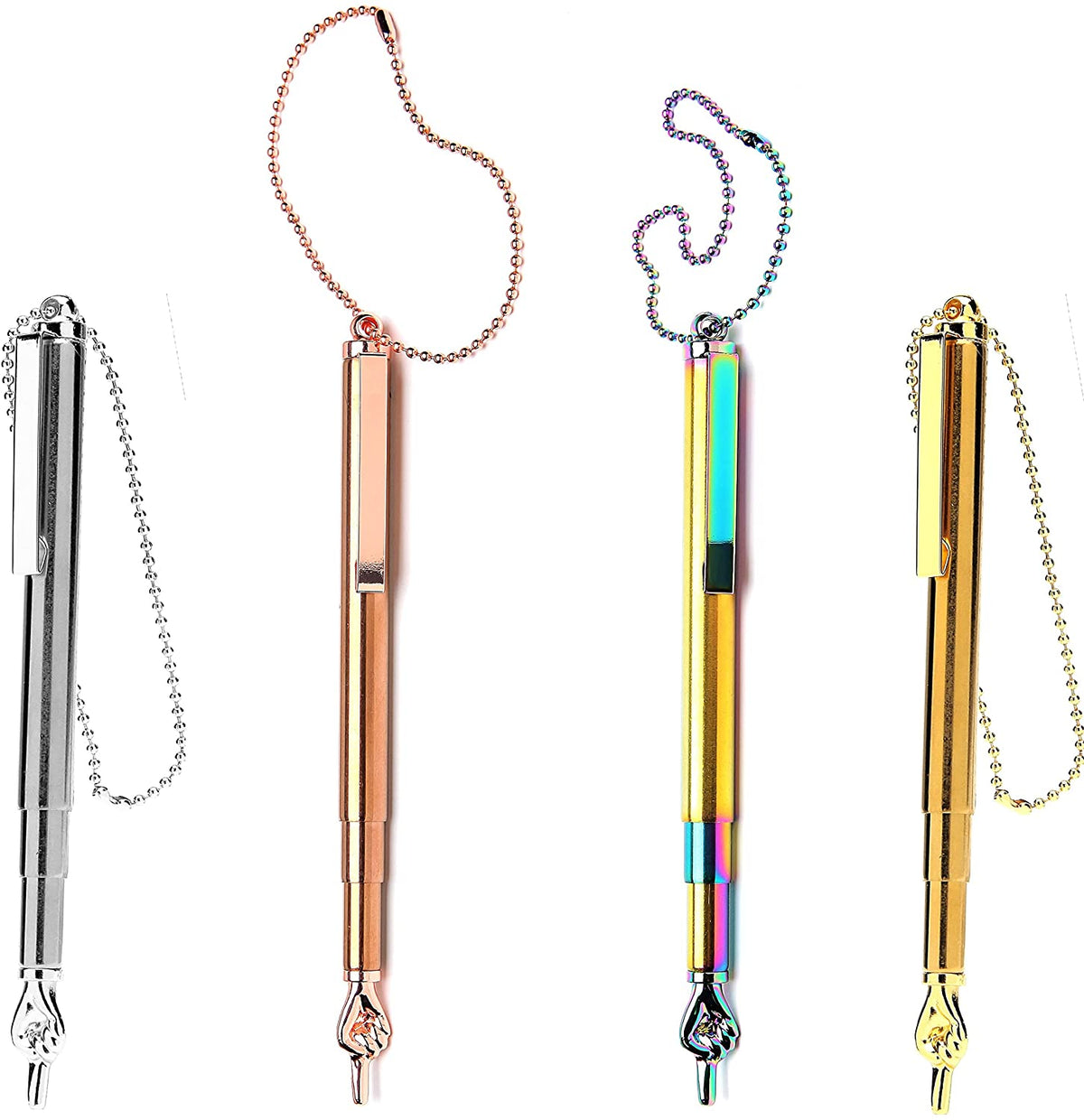 Torah Book Scalable Extendable Hand Pointer with Pocket Clip 14 cm Scalable to 27 cm Plus Steel Bead Chain Great Bar Bat Mitzvah Gift