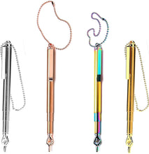 Load image into Gallery viewer, Torah Book Scalable Extendable Hand Pointer with Pocket Clip 14 cm Scalable to 27 cm Plus Steel Bead Chain Great Bar Bat Mitzvah Gift
