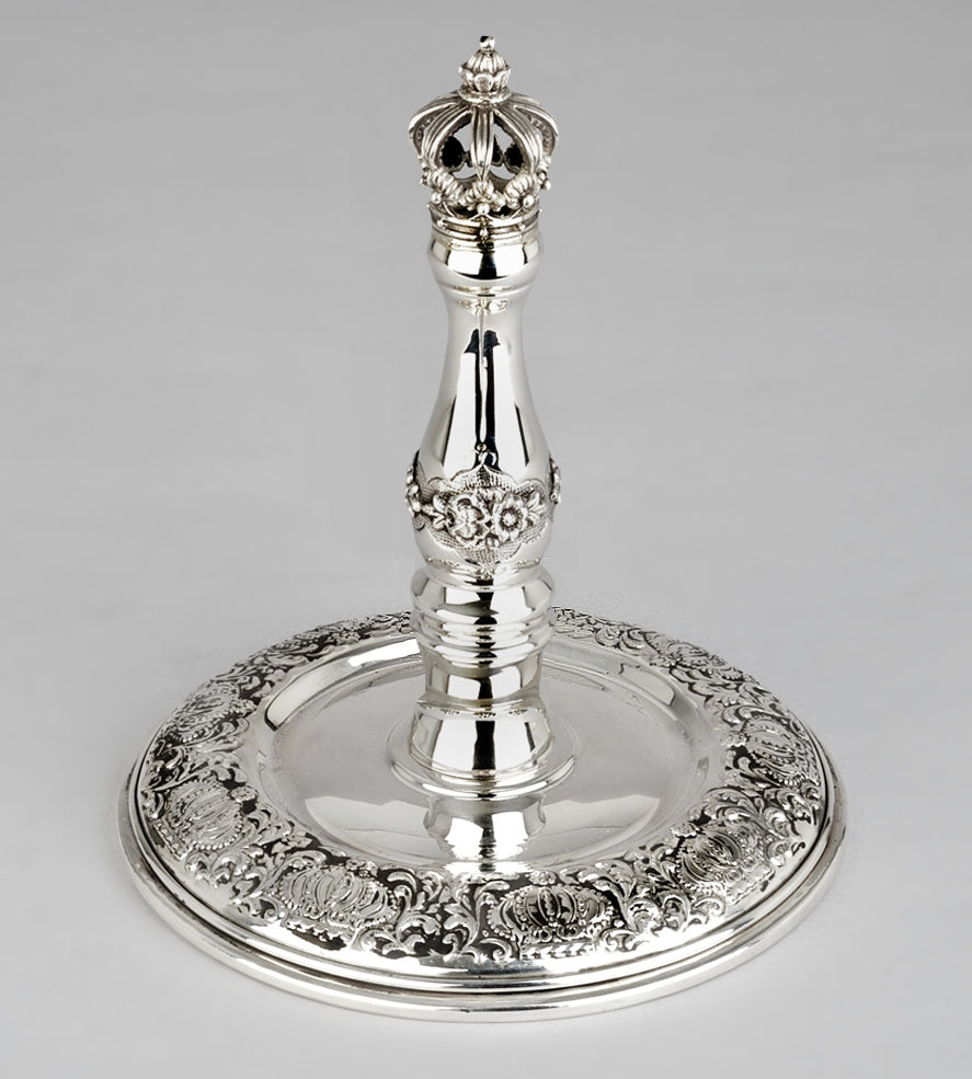 Sterling Silver Etz Chaim Torah Rollers Set Top And Bottom # 41-61