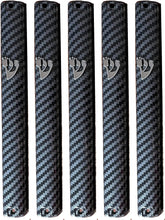 Load image into Gallery viewer, PLASTIC MEZUZAH CASE Rectangle Shape Carbon Fiber (Black - Silver) Silver shin  sizes optional Waterproof