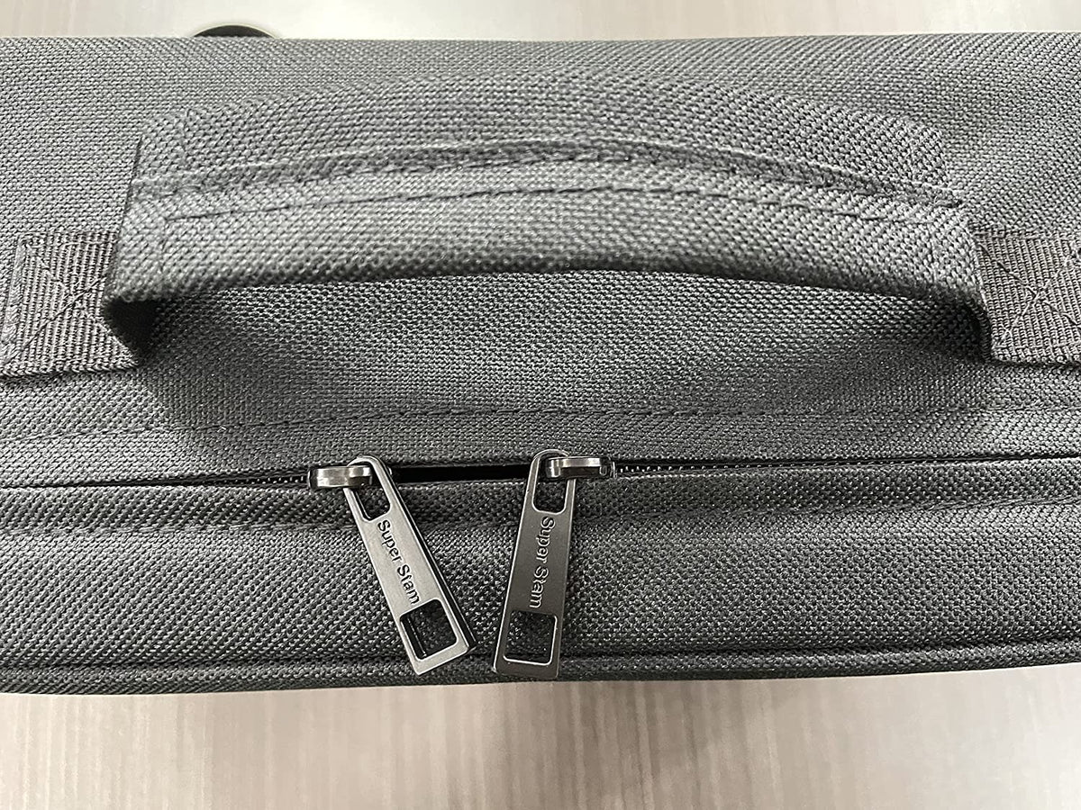 SUPER STAM Tallit and Tefillin Travel Soft carbon lined Rain Proof Tote Bag טלית ותפילין Carry Handle And shoulder strap 12x8x4.8 inches silver emroidered