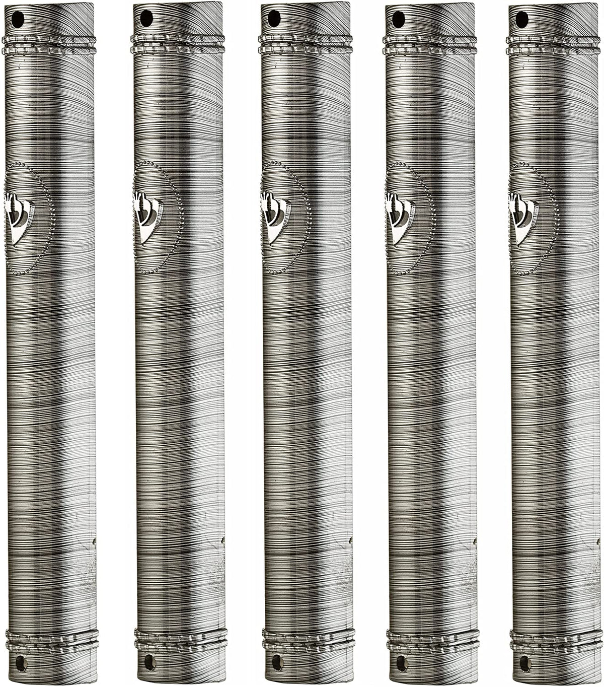 PLASTIC MEZUZAH CASE Black and Silver Lines Semiround silver shin self Stick Waterproof Rubber Cork Sold in unit of 5 pcs