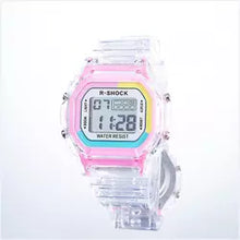 Load image into Gallery viewer, candy colorful rainbow Classic Quartz Plastic Strap,  Watch Water Resist Stop Digita Sport Watch