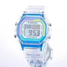 Load image into Gallery viewer, candy colorful rainbow Classic Quartz Plastic Strap,  Watch Water Resist Stop Digita Sport Watch
