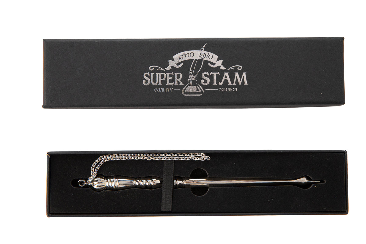 Torah/Book Pointer Yad Hand Pointer Silver Finish Great bar bat Mitzvah Gift with a 20cm Bead Charm in Gift Box