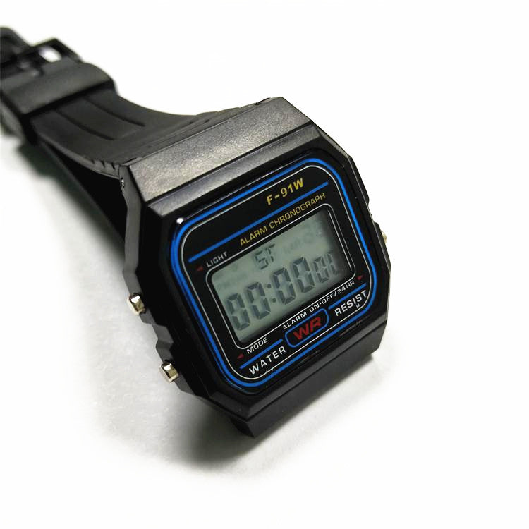Digital Sports Watch for Men Women – Classic Rectangle Case Wristwatch with Alarm, Chronograph Stopwatch, Night Light, Waterproof Resin Band, Quartz Movement – Casual Everyday Wear