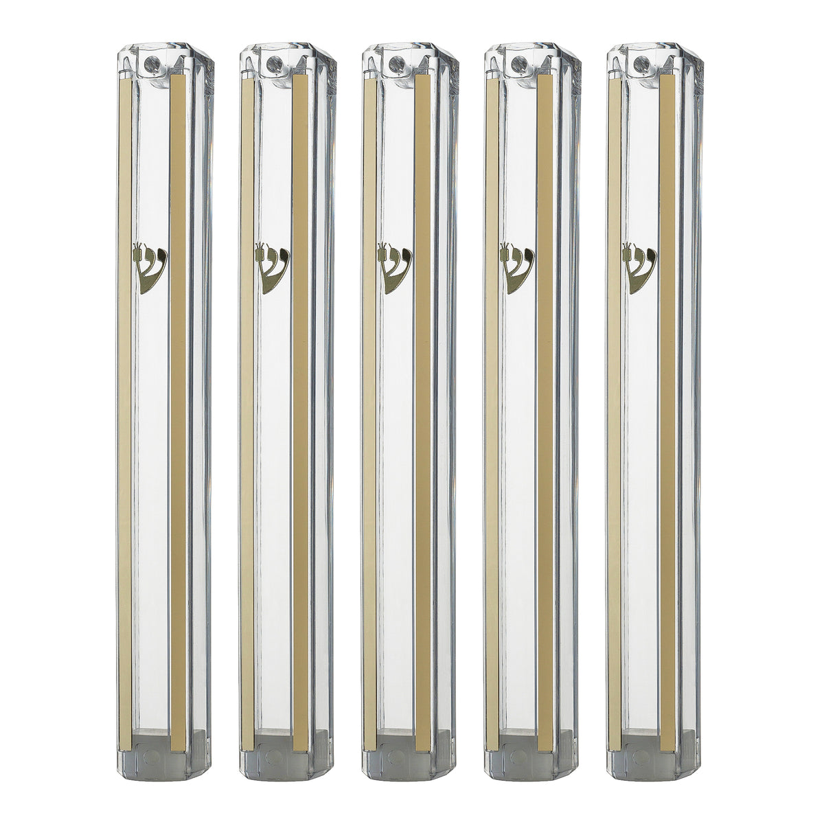 MEZUZAH CASE CLEAR Plastic with Mirror Design Rubber Cork Waterproof Rubber Cork Sold in unit of 5 pcs