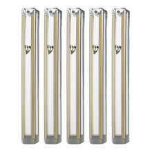 Load image into Gallery viewer, MEZUZAH CASE CLEAR Plastic with Mirror Design Rubber Cork Waterproof Rubber Cork Sold in unit of 5 pcs