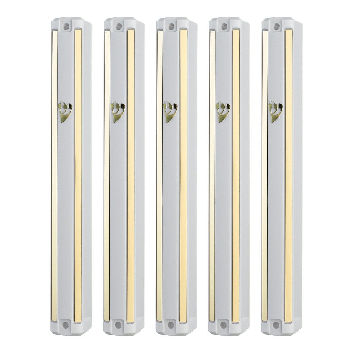 Plastic MEZUZAH CASE WHITE With Mirror Design Rubber Cork Waterproof Rubber Cork Sold in unit of 5 pcs
