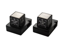 Load image into Gallery viewer, SUPER STAM Plastic Tefillin Boxes Case BLACK AND SILVER FOR רש''י RASHI  with SILVER Metal Plate on top set of 2 shel rosh and Shel Yad For Righty being sold in unit of 12 sets