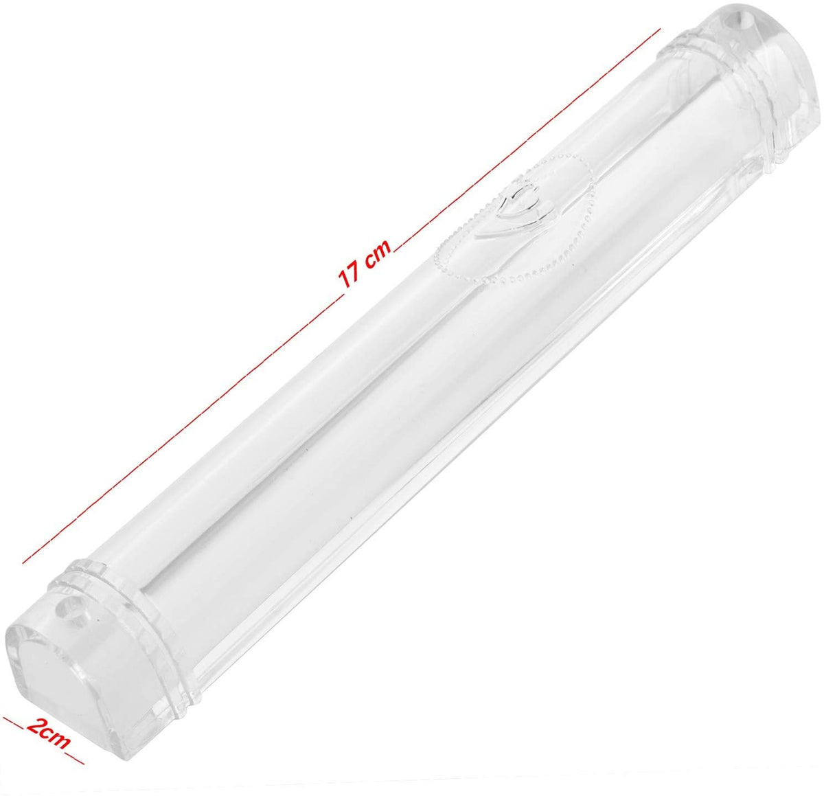 PLASTIC MEZUZAH CASE CLEAR Semiround silver shin self Stick Waterproof Rubber Cork