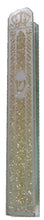 Load image into Gallery viewer, MEZUZAH CASE  Glass with Silicon Seal Crown Motif in Gold