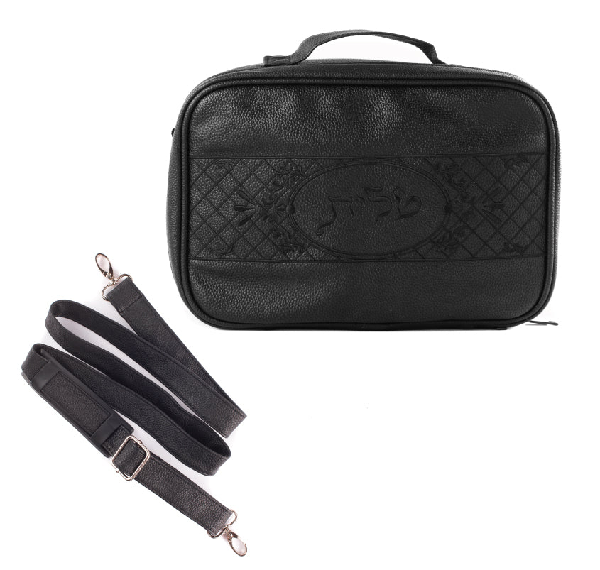 SUPER STAM Tallit and Tefillin Faux Leather Prayer Travel Tote Bag Rain Proof Carry Handle And shoulder strap