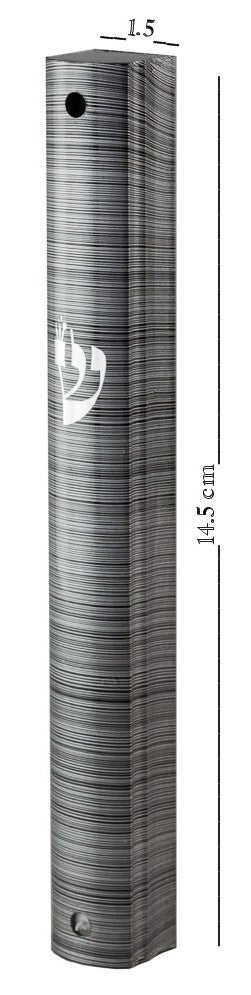 Aluminum MEZUZAH CASE Black and silver lines Waterproof Rubber Cork Silver shin Sold in unit of 5 pcs